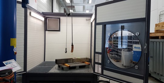 Mobiler Waschplatz mit Drehteller und Beladung per Hallenkran